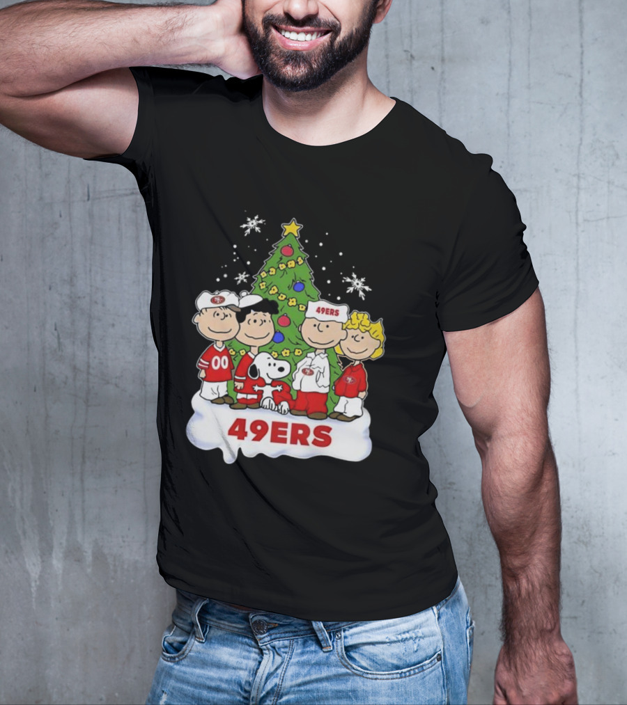 San Francisco 49Ers Snoopy And Friends Christmas T-Shirt