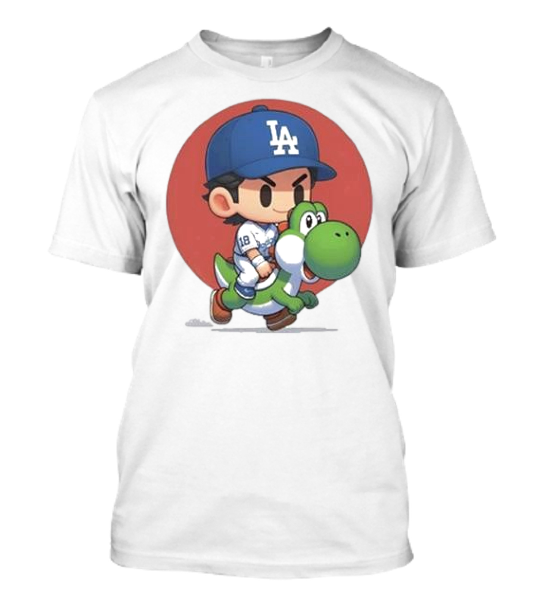 Doyers LA Riding Yoshi Yoshinobu Yamamoto Baseball Character T-Shirt