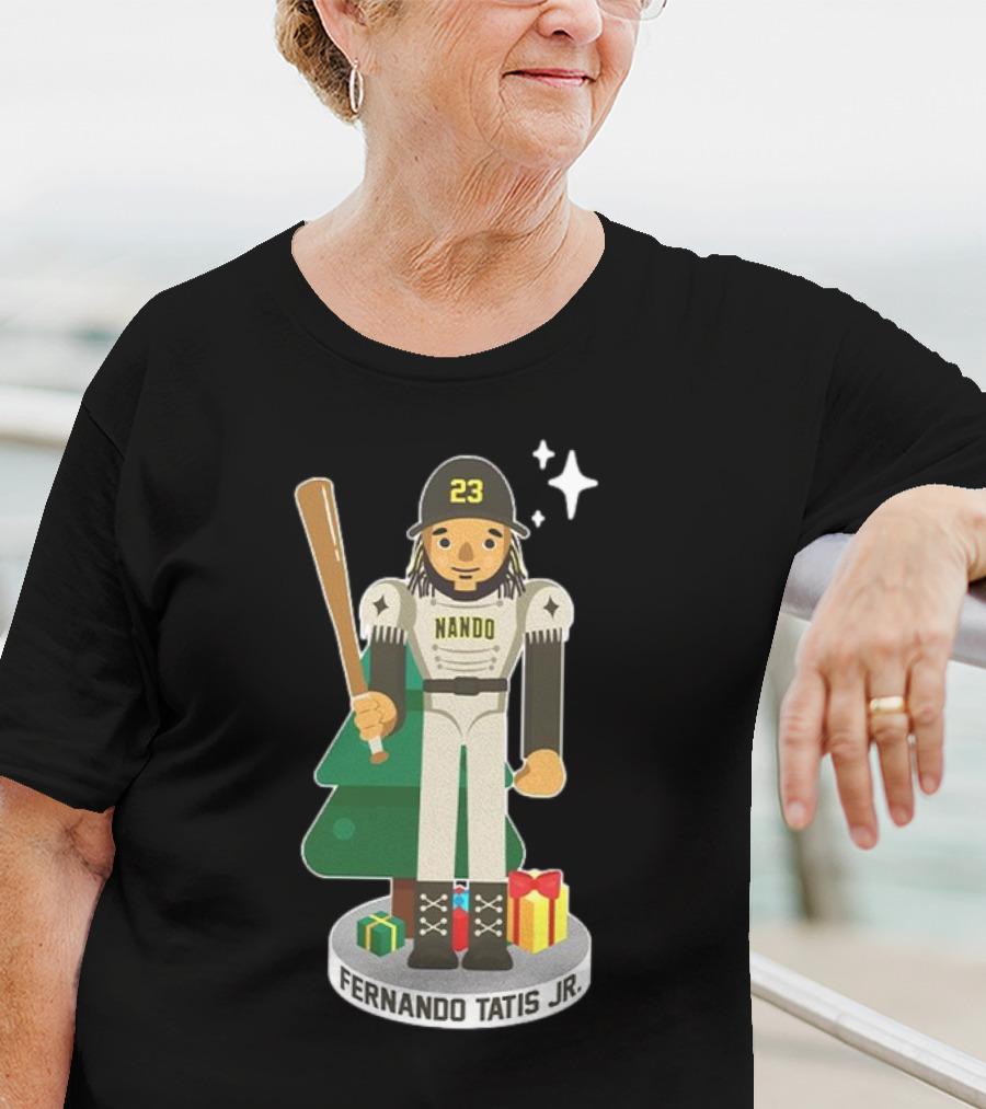 Fernando Tatis Jr. Nando 23 MLBPA Nutcracker With Baseball Bat And Gifts T-Shirt