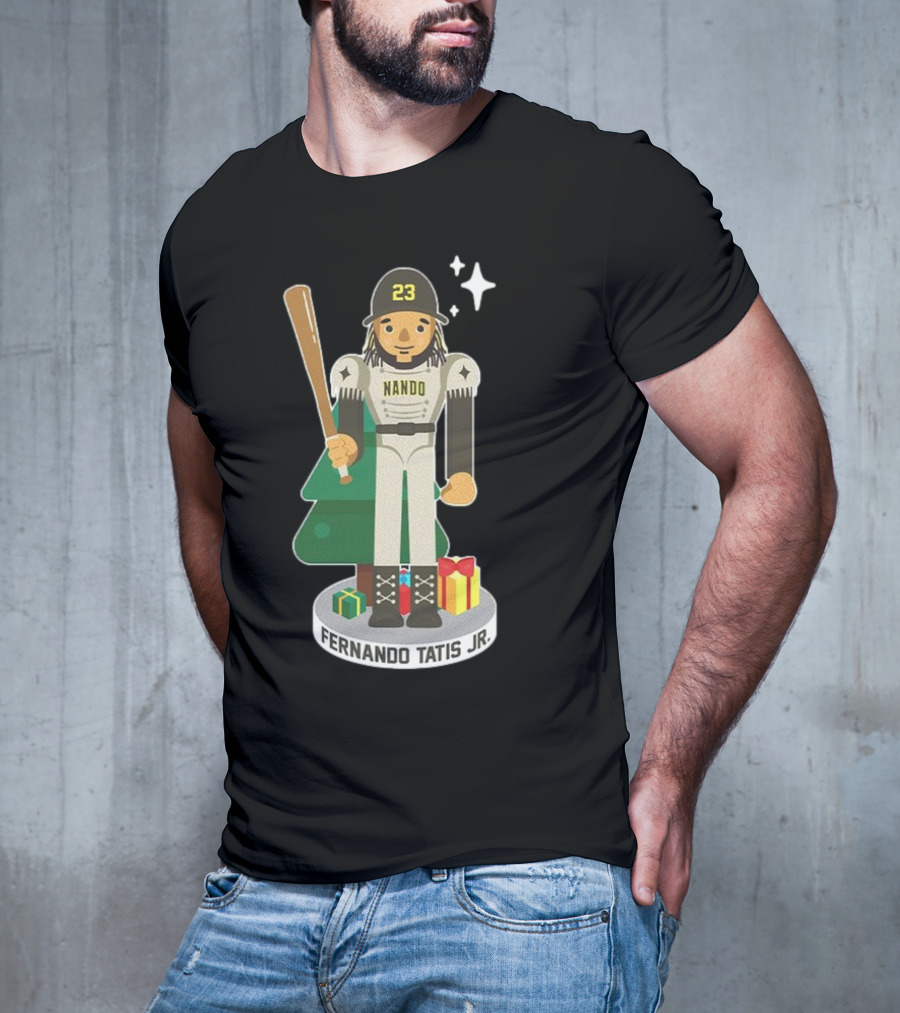 Fernando Tatis Jr. Nando 23 MLBPA Nutcracker With Baseball Bat And Gifts T-Shirt