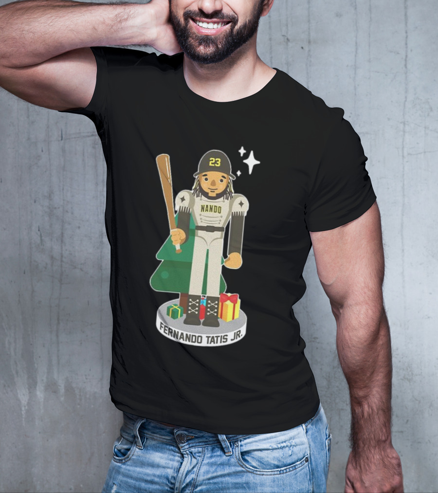 Fernando Tatis Jr. Nando 23 MLBPA Nutcracker With Baseball Bat And Gifts T-Shirt