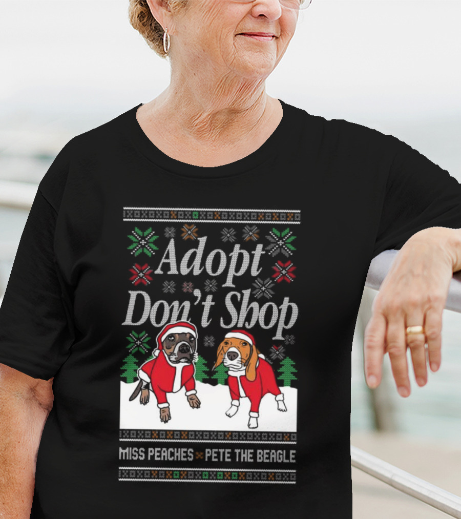 Adopt Don’t Shop Miss Peaches Pete The Beagle Christmas T-Shirt