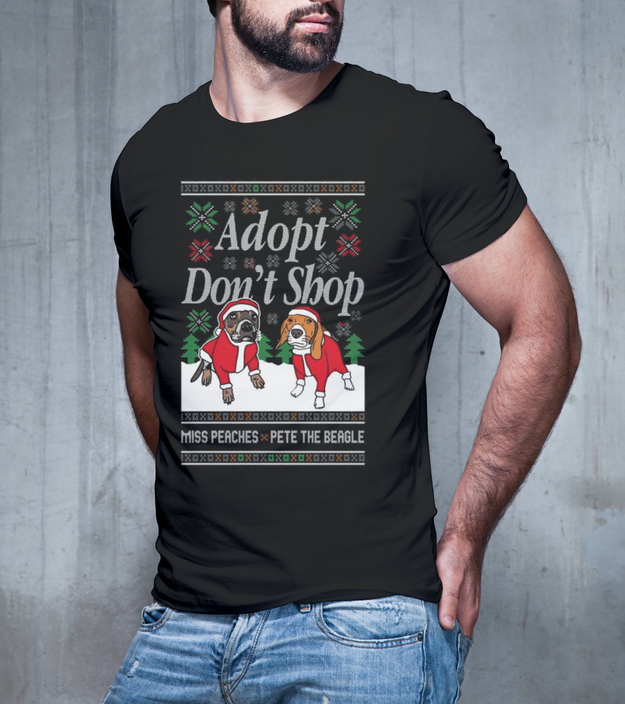 Adopt Don’t Shop Miss Peaches Pete The Beagle Christmas T-Shirt