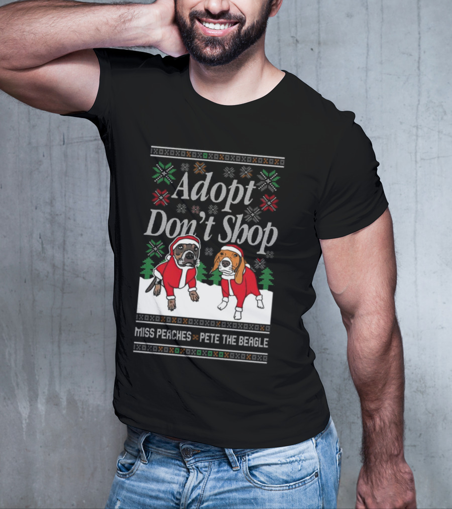 Adopt Don’t Shop Miss Peaches Pete The Beagle Christmas T-Shirt