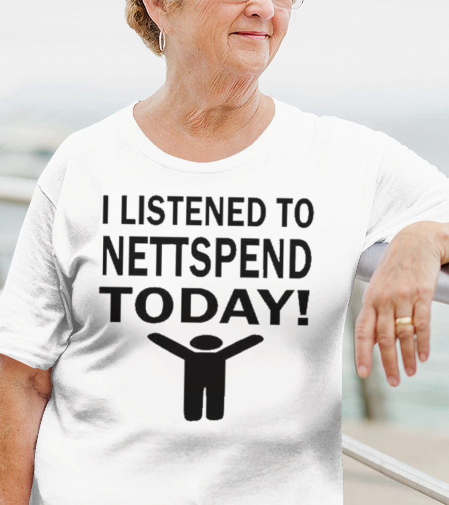 I Listened To Nettspend Today Black Stick Figure T-Shirt