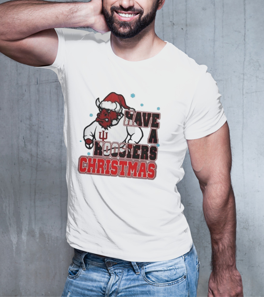 Indiana Hoosiers Santa Mascot Have A Hoosiers Christmas T-Shirt