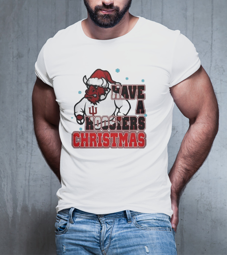 Indiana Hoosiers Santa Mascot Have A Hoosiers Christmas T-Shirt