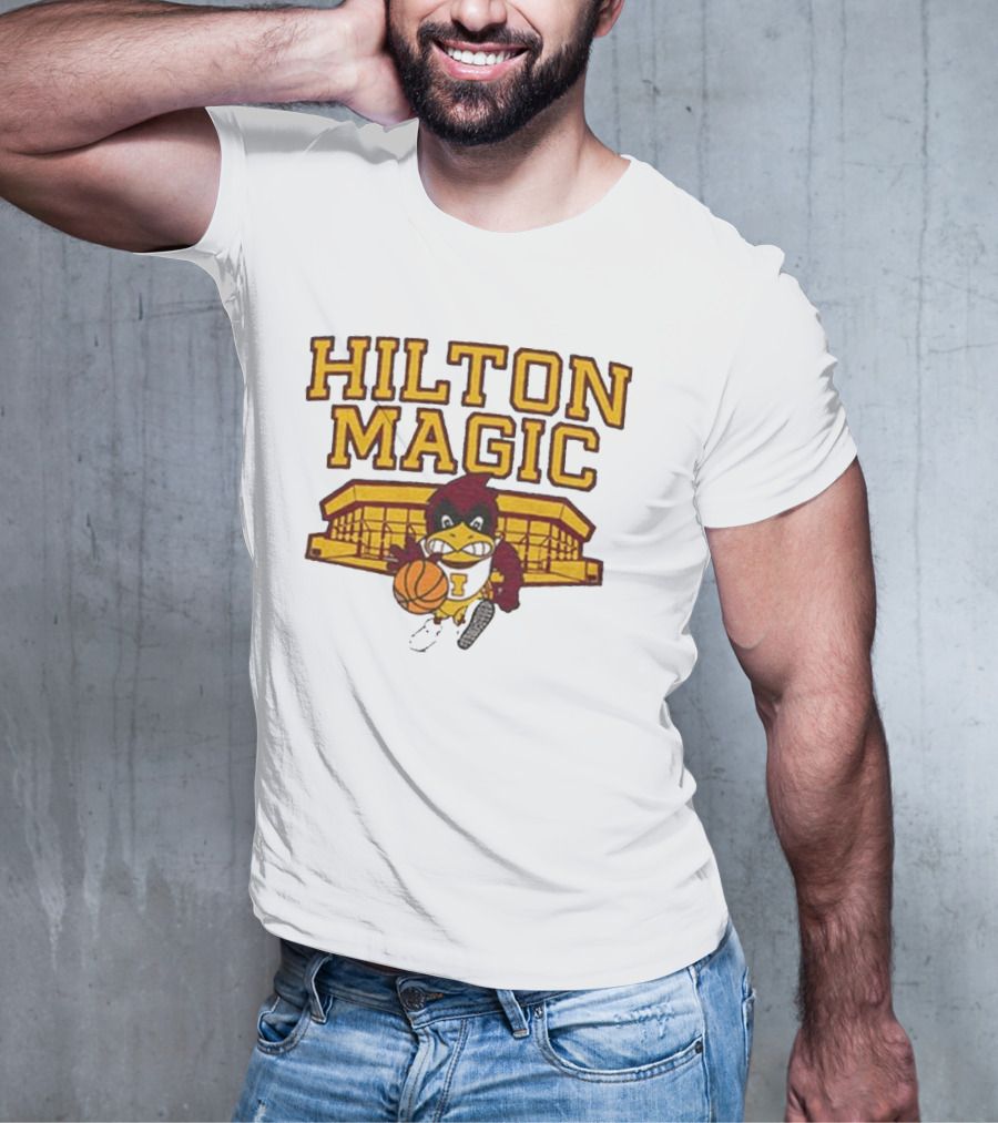 Iowa State Hilton Magic Cyclones Basketball Mascot With Hilton Coliseum T-Shirt