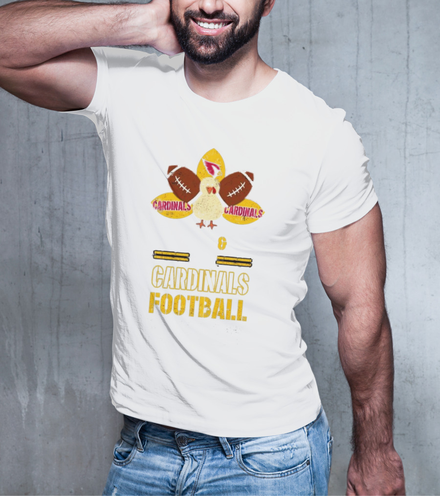 Cardinals Turkey Football Cardinals Thanksgiving Cardinals Football T-Shirt