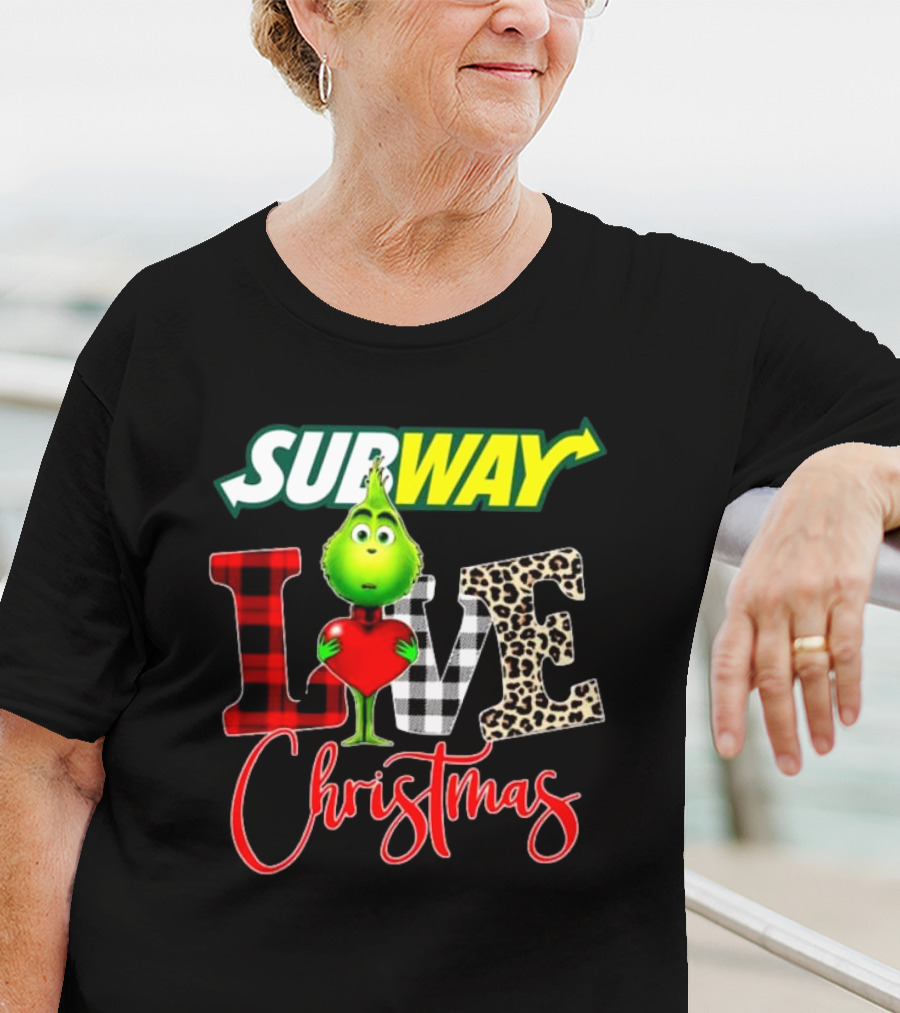 SUBWAY Grinch Love Heart Christmas T-Shirt