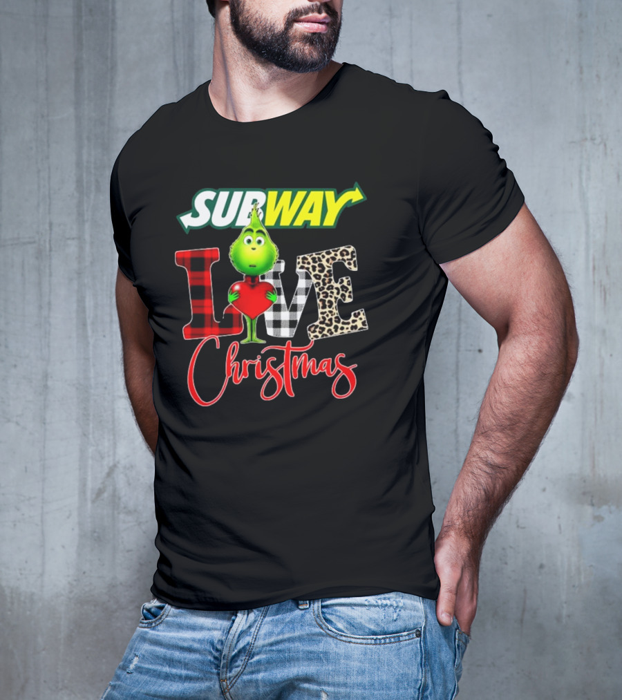 SUBWAY Grinch Love Heart Christmas T-Shirt