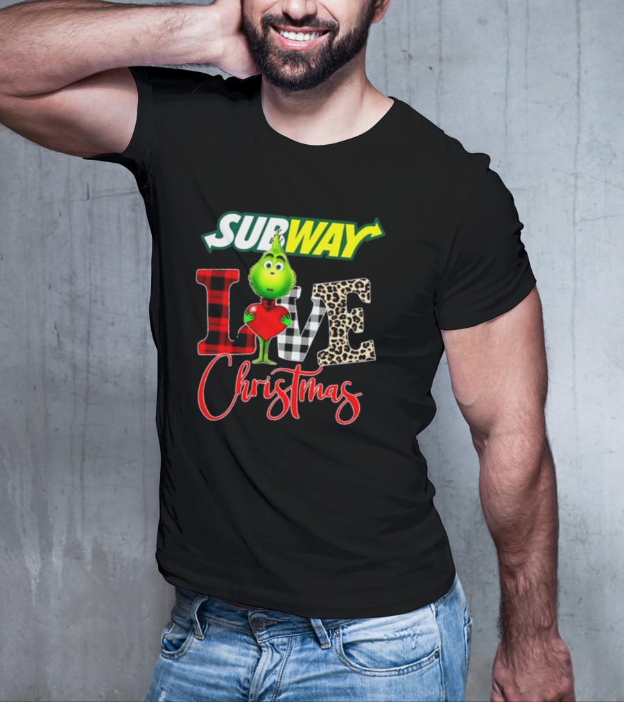 SUBWAY Grinch Love Heart Christmas T-Shirt