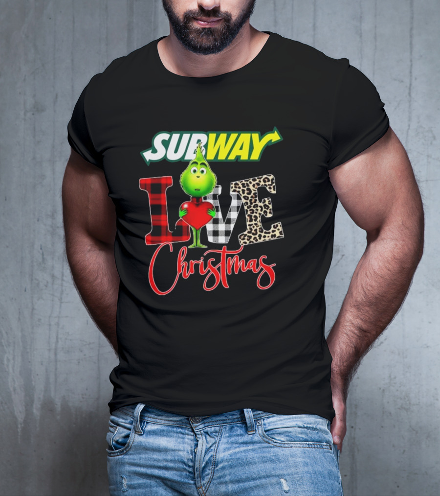 SUBWAY Grinch Love Heart Christmas T-Shirt