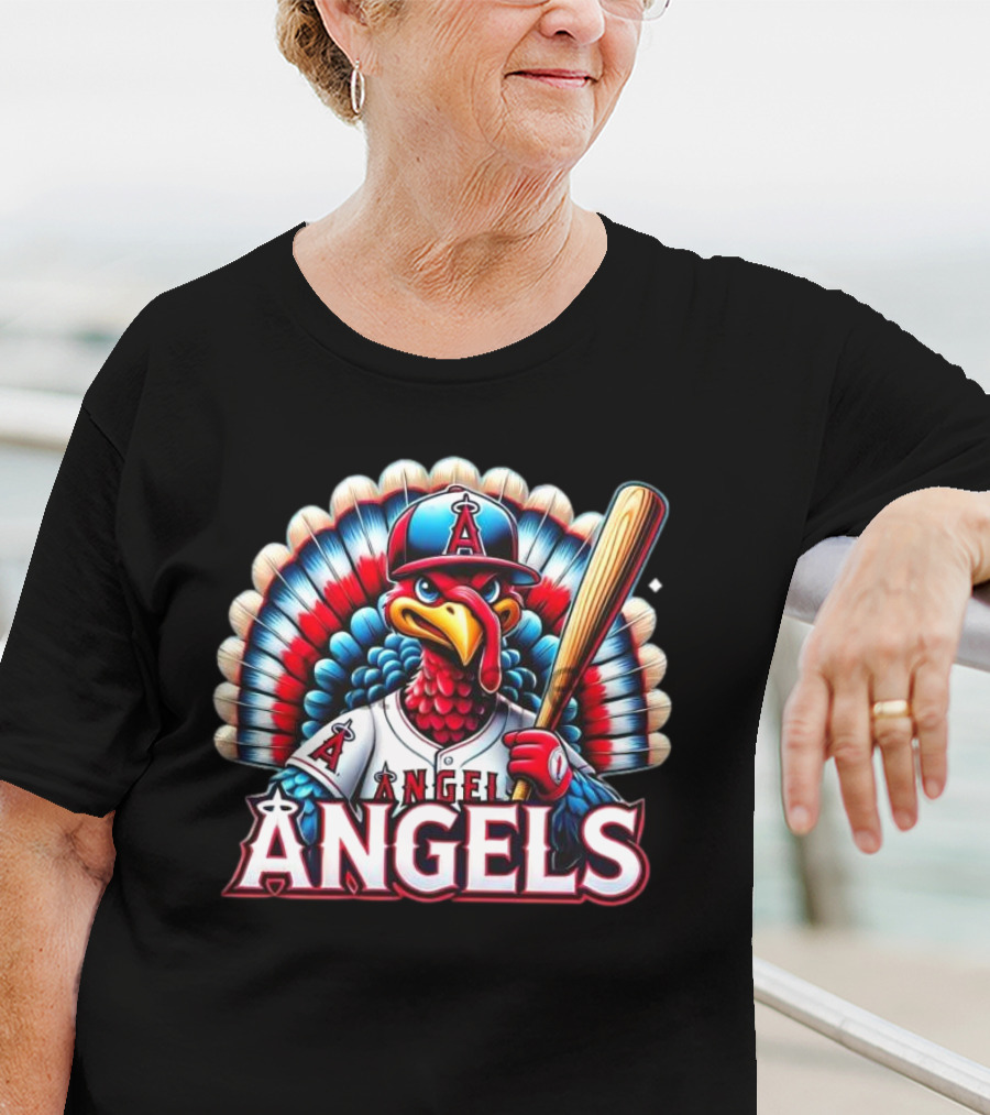 Happy Thanksgiving Los Angeles Angels Baseball Turkey T-Shirt