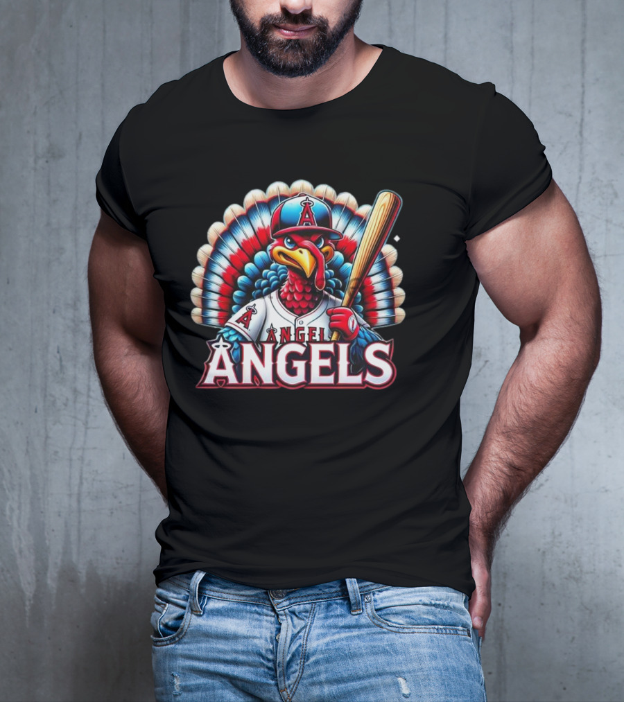 Happy Thanksgiving Los Angeles Angels Baseball Turkey T-Shirt