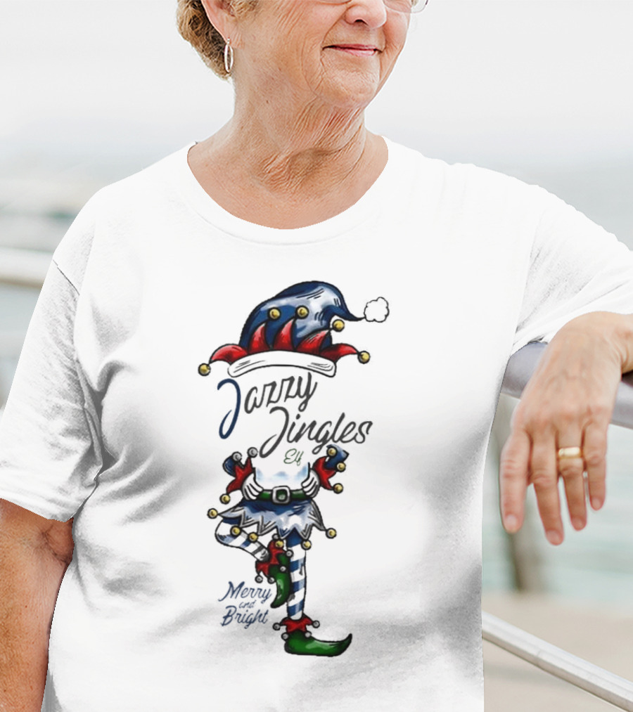 Jazzy Jingles Elf Merry And Bright Christmas T-Shirt