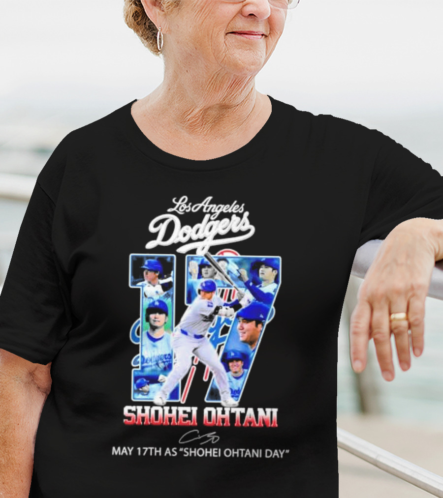Los Angeles Dodgers Shohei Ohtani 17 May 17th As Shohei Ohtani Day Signature T-Shirt