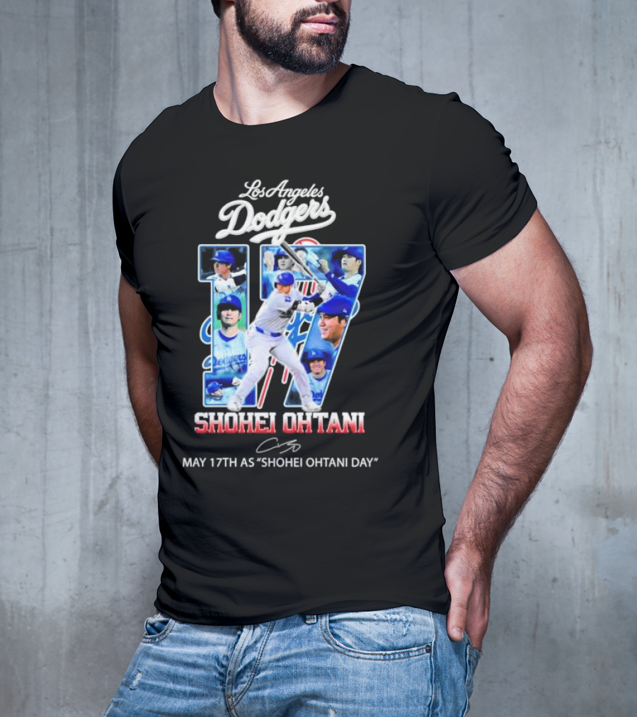 Los Angeles Dodgers Shohei Ohtani 17 May 17th As Shohei Ohtani Day Signature T-Shirt