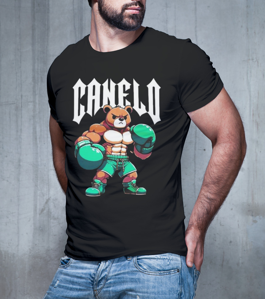 Canelo Boxing Teddy Bear Cartoon With Gloves T-Shirt