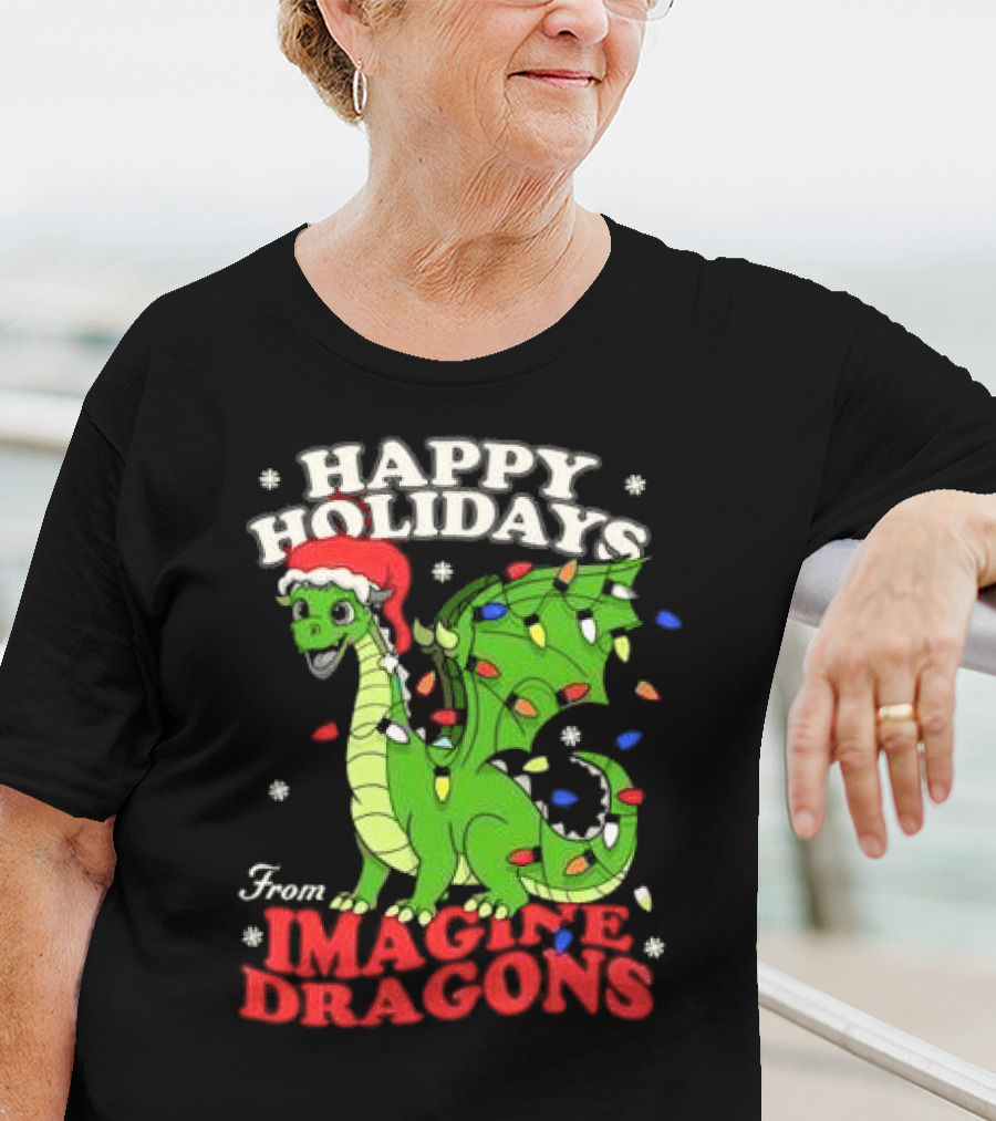 Happy Holidays From Imagine Dragons Cartoon Dragon T-Shirt