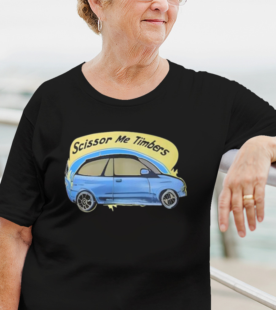Scissor Me Timbers Blue Car Image T-Shirt