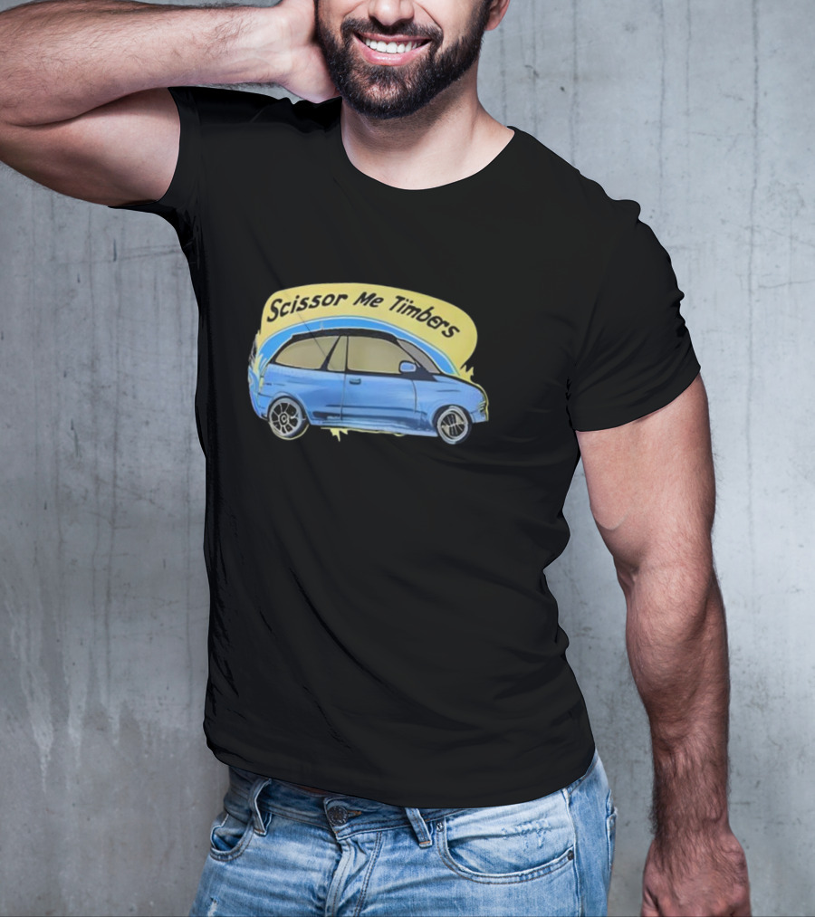 Scissor Me Timbers Blue Car Image T-Shirt