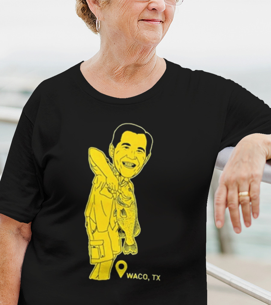 Scott Drew Fishing Caricature Waco TX T-Shirt