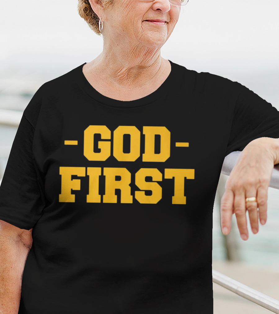 Tony Dungy God First Inspirational Christian Coach Message T-Shirt
