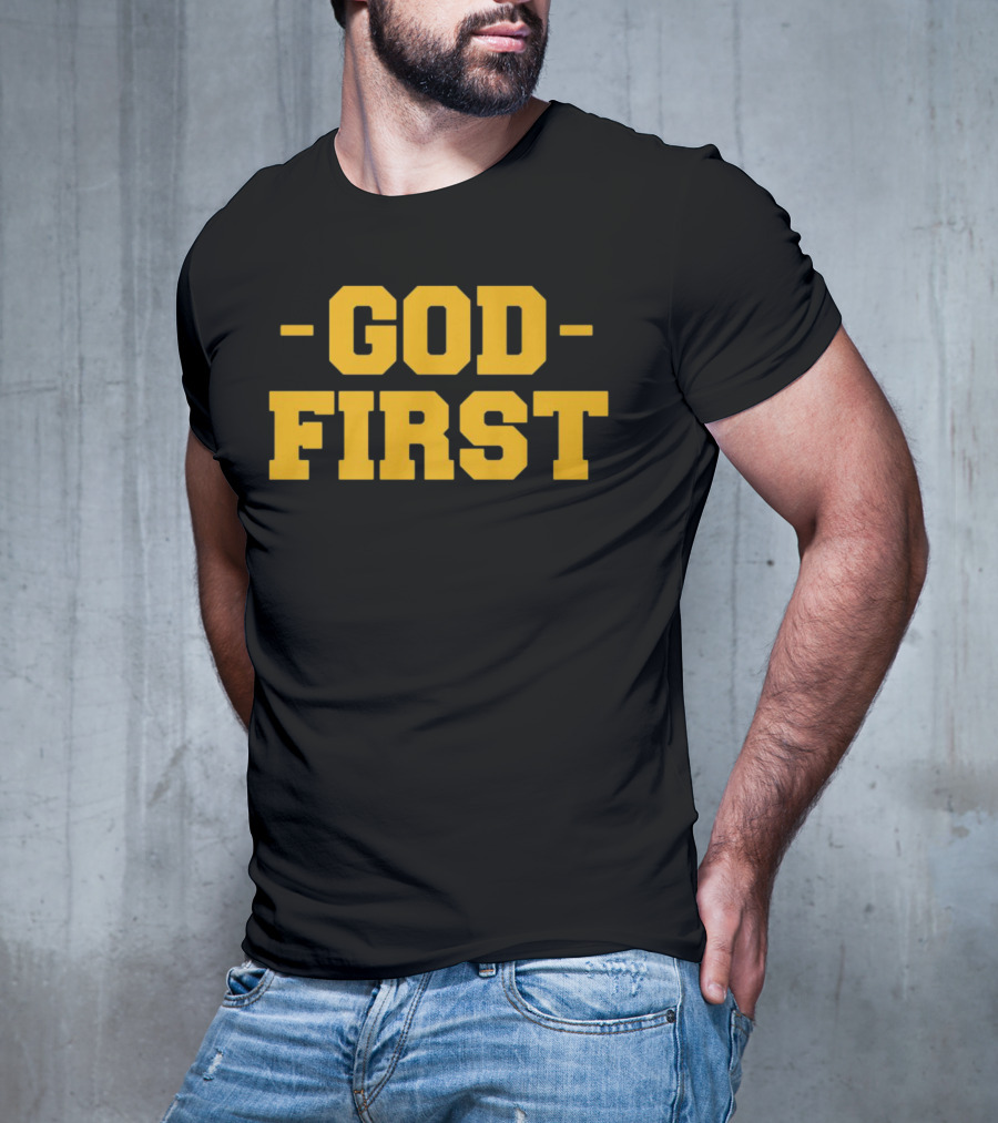 Tony Dungy God First Inspirational Christian Coach Message T-Shirt