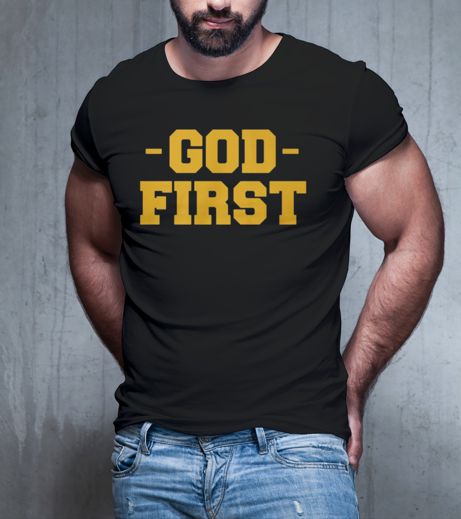 Tony Dungy God First Inspirational Christian Coach Message T-Shirt