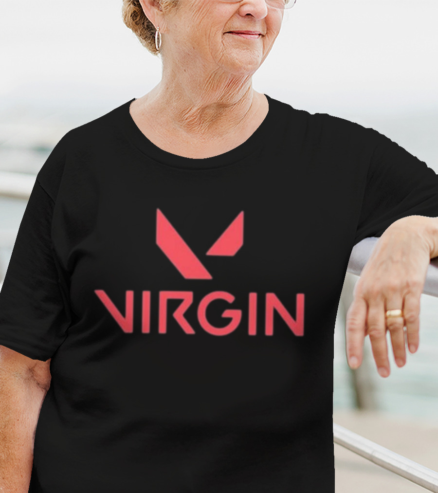 Woahryan Virgin Valorant Logo Style Red Gamers T-Shirt