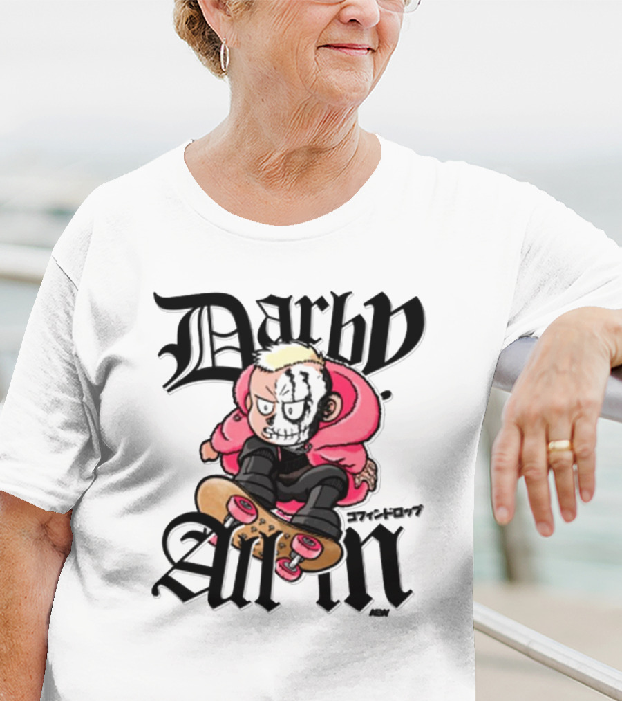 Darby Allin Skateboarding Cartoon Character With Face Paint T-Shirt