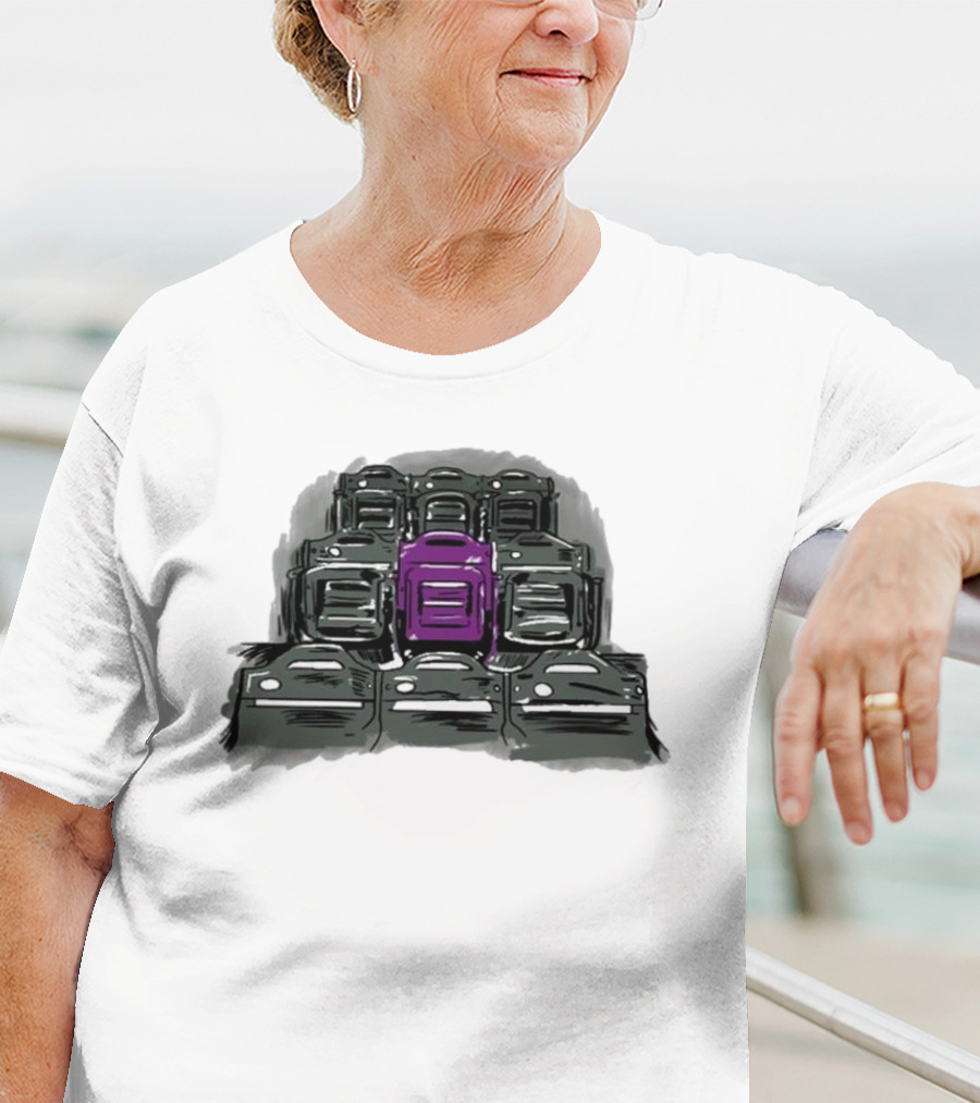 Grimace The Purple Seat Among Gray Car Seats T-Shirt