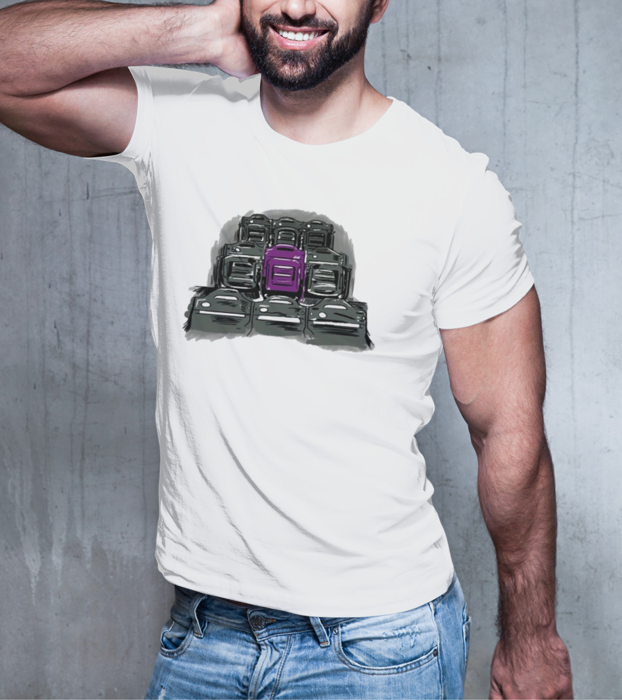 Grimace The Purple Seat Among Gray Car Seats T-Shirt