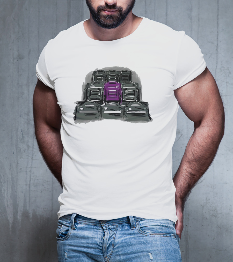 Grimace The Purple Seat Among Gray Car Seats T-Shirt