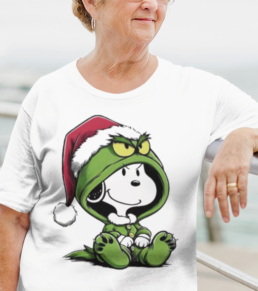Grinch Snoopy Santa Costume Christmas T-Shirt