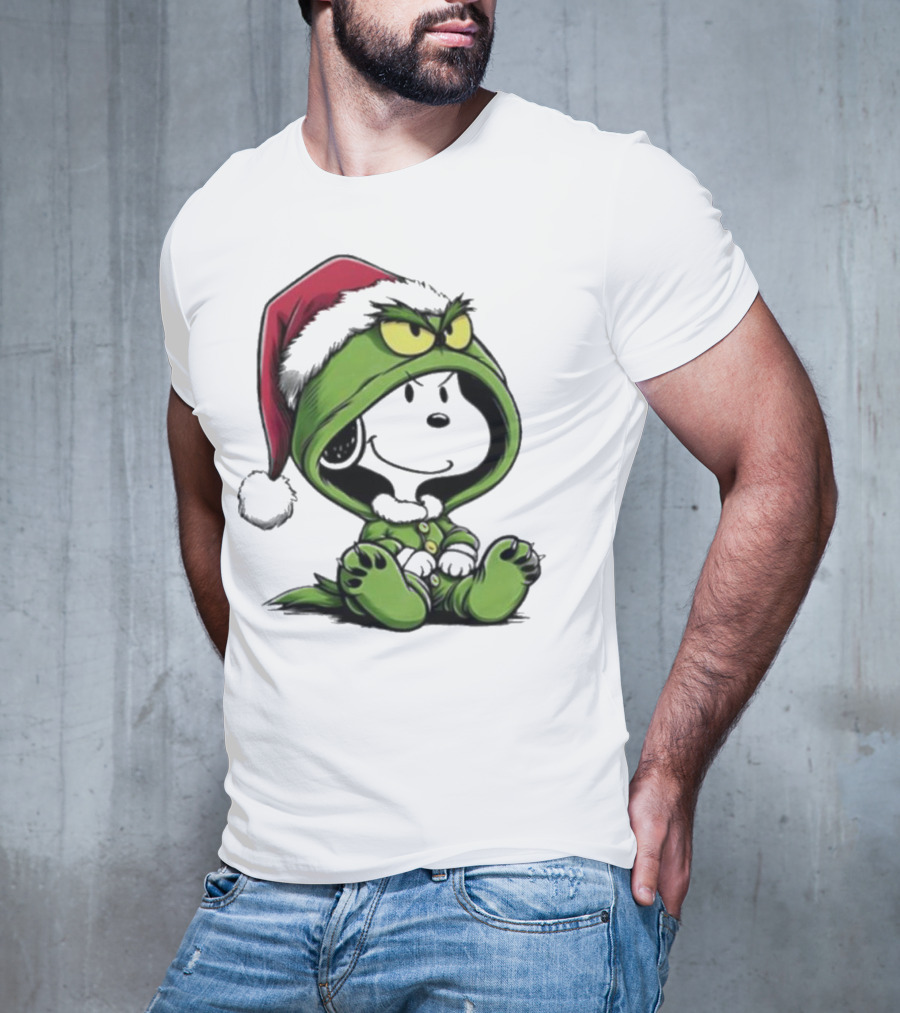 Grinch Snoopy Santa Costume Christmas T-Shirt