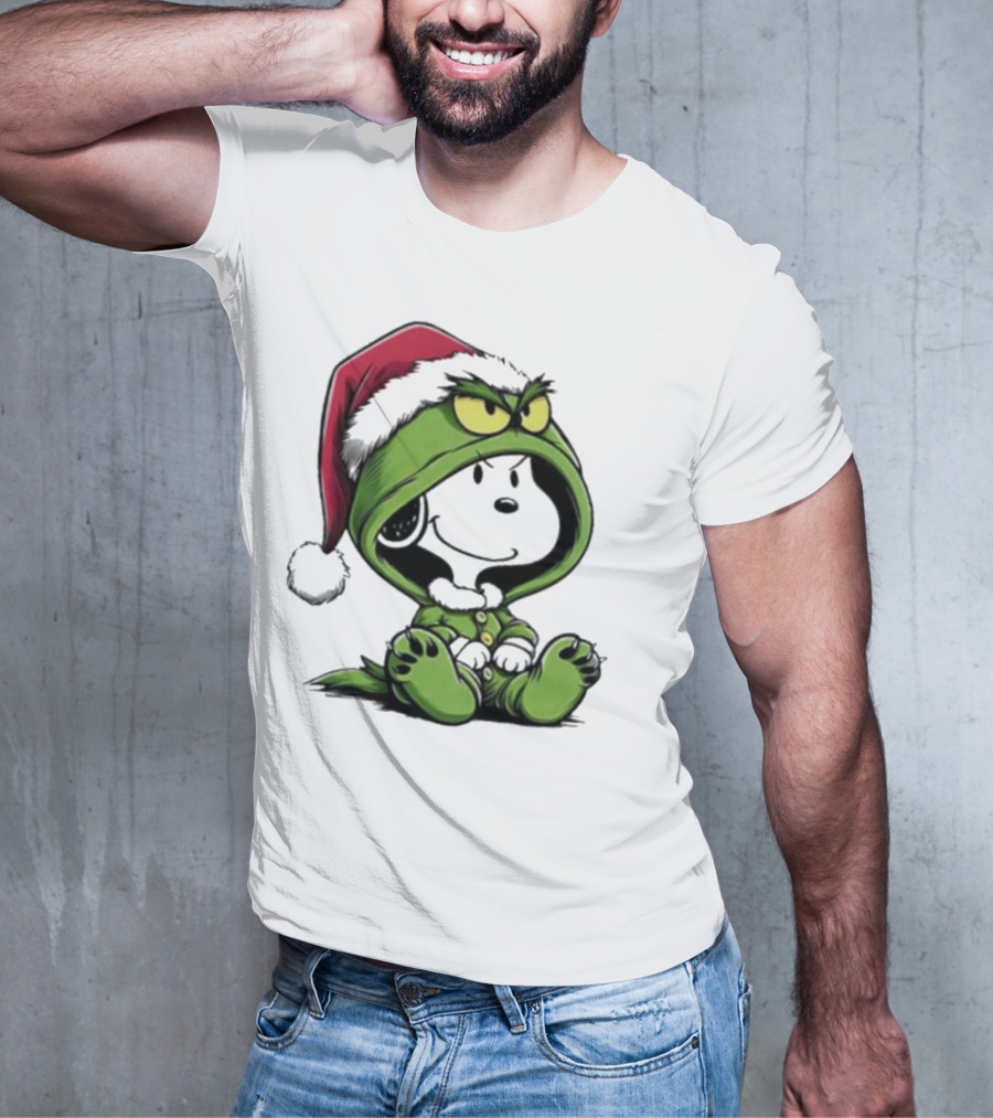Grinch Snoopy Santa Costume Christmas T-Shirt