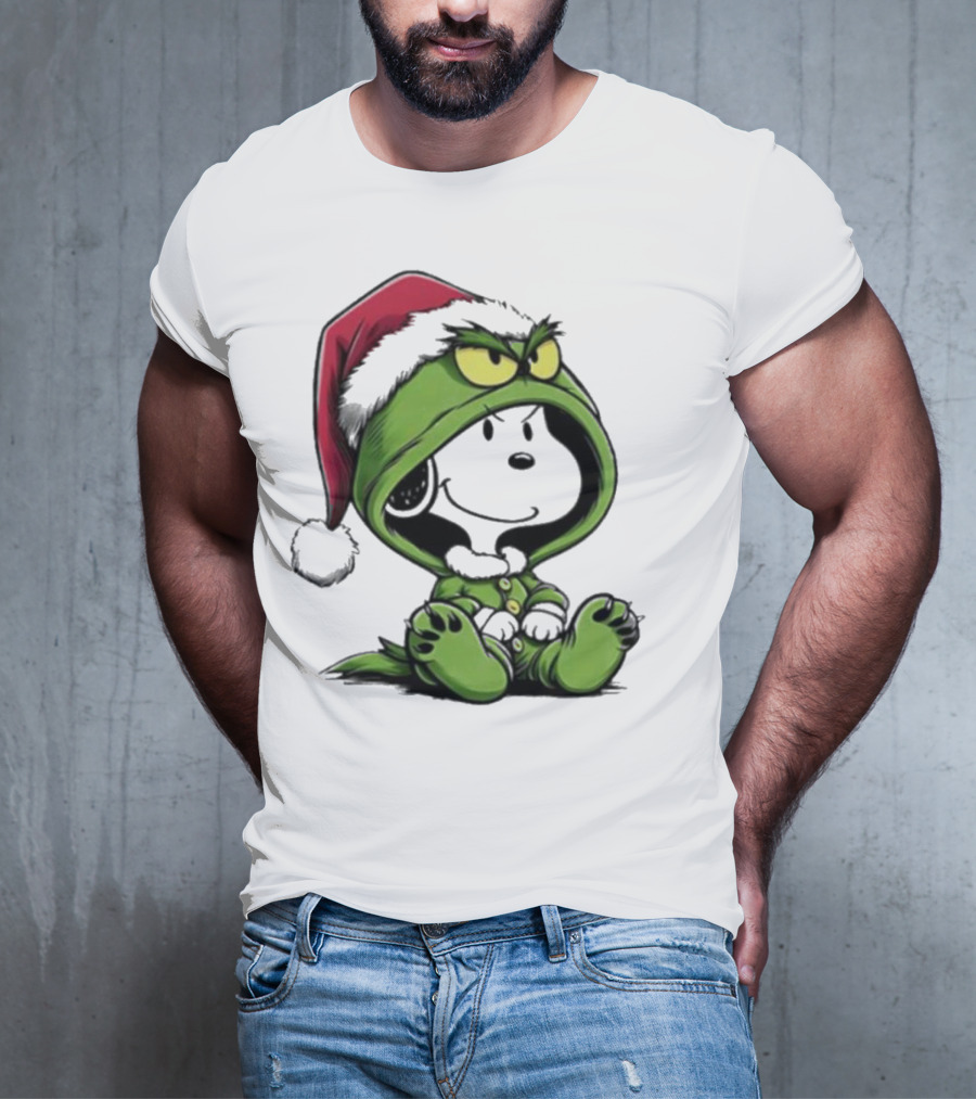 Grinch Snoopy Santa Costume Christmas T-Shirt