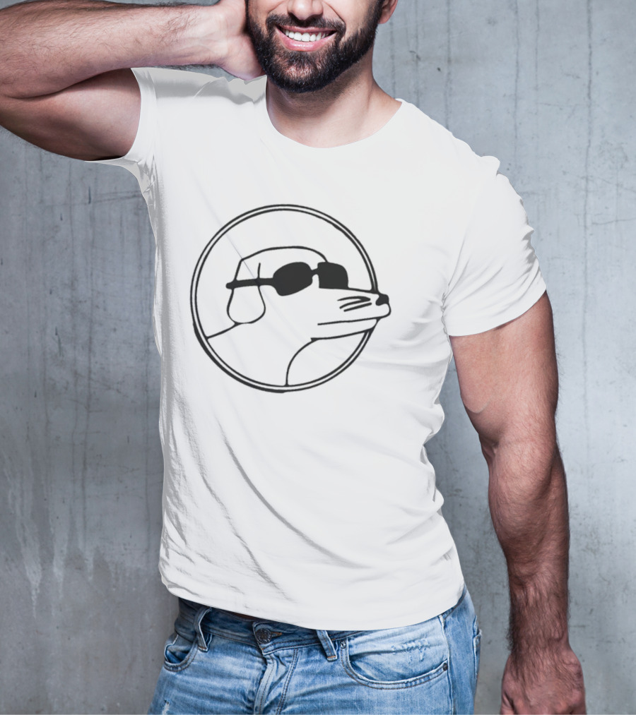 Modern Baseball Mobo Dog With Sunglasses Retro Circle T-Shirt