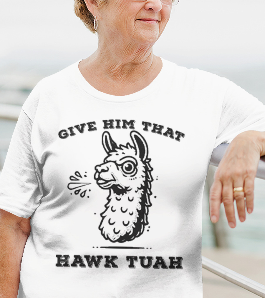 Give Him That Hawk Tuah Spitting Llama 24 T-Shirt