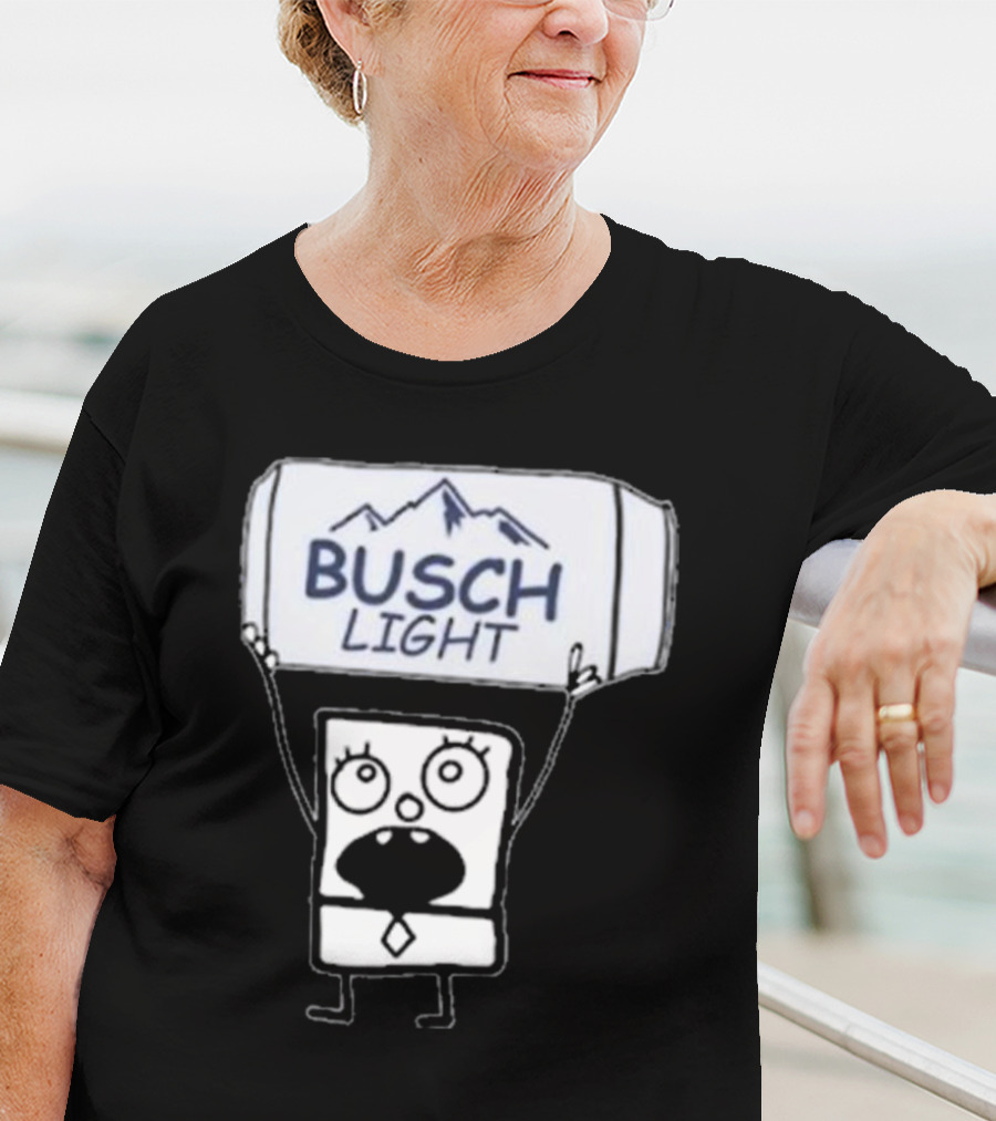 Doodlebob Holding Busch Light Can T-Shirt