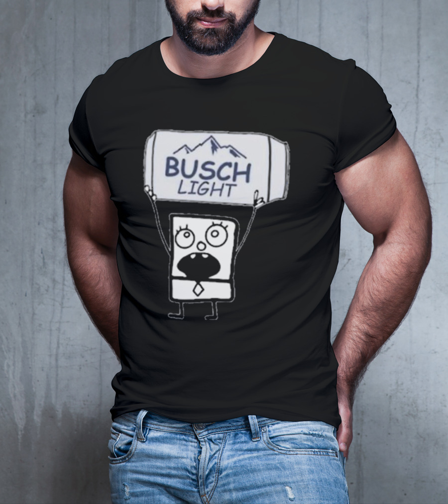 Doodlebob Holding Busch Light Can T-Shirt