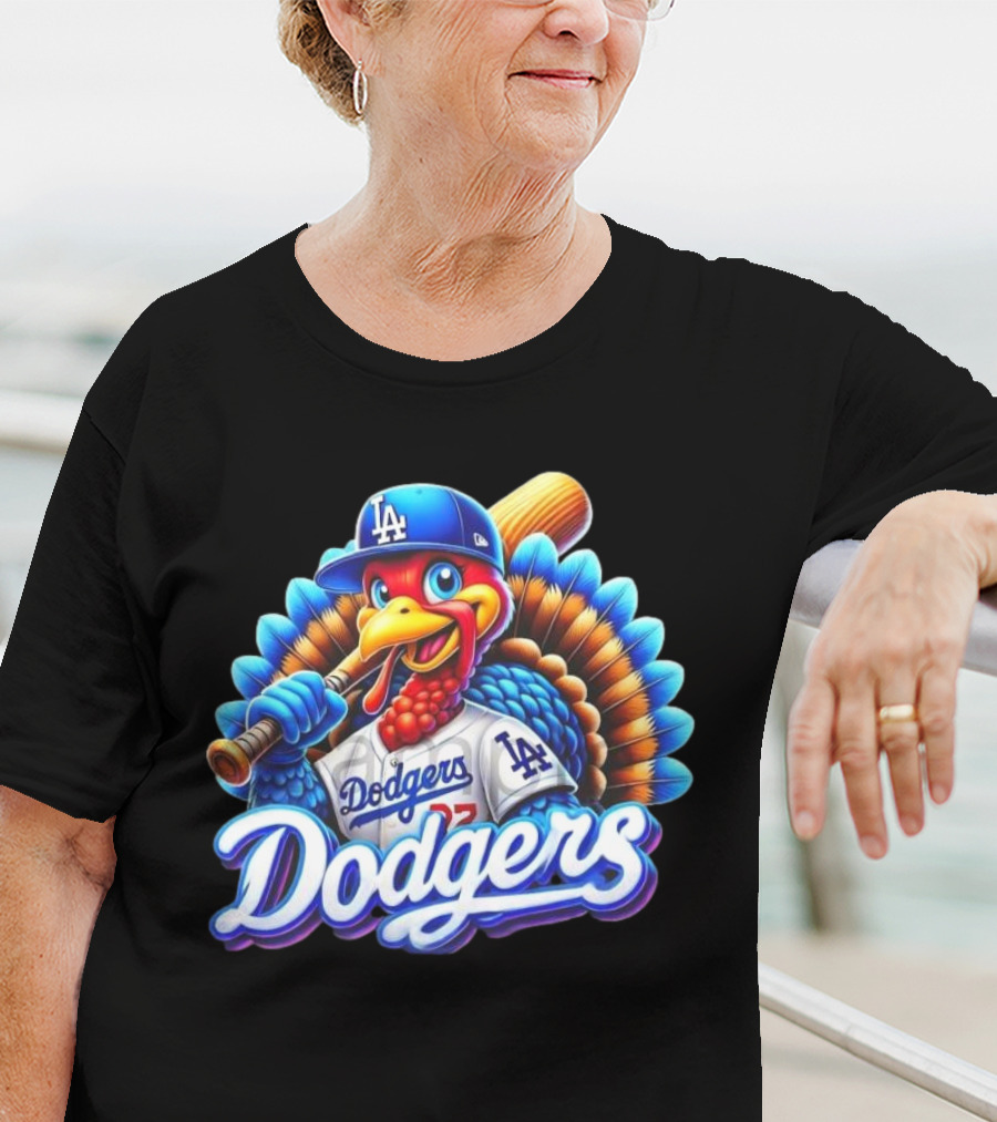 Dodgers Thanksgiving LA Baseball Turkey T-Shirt