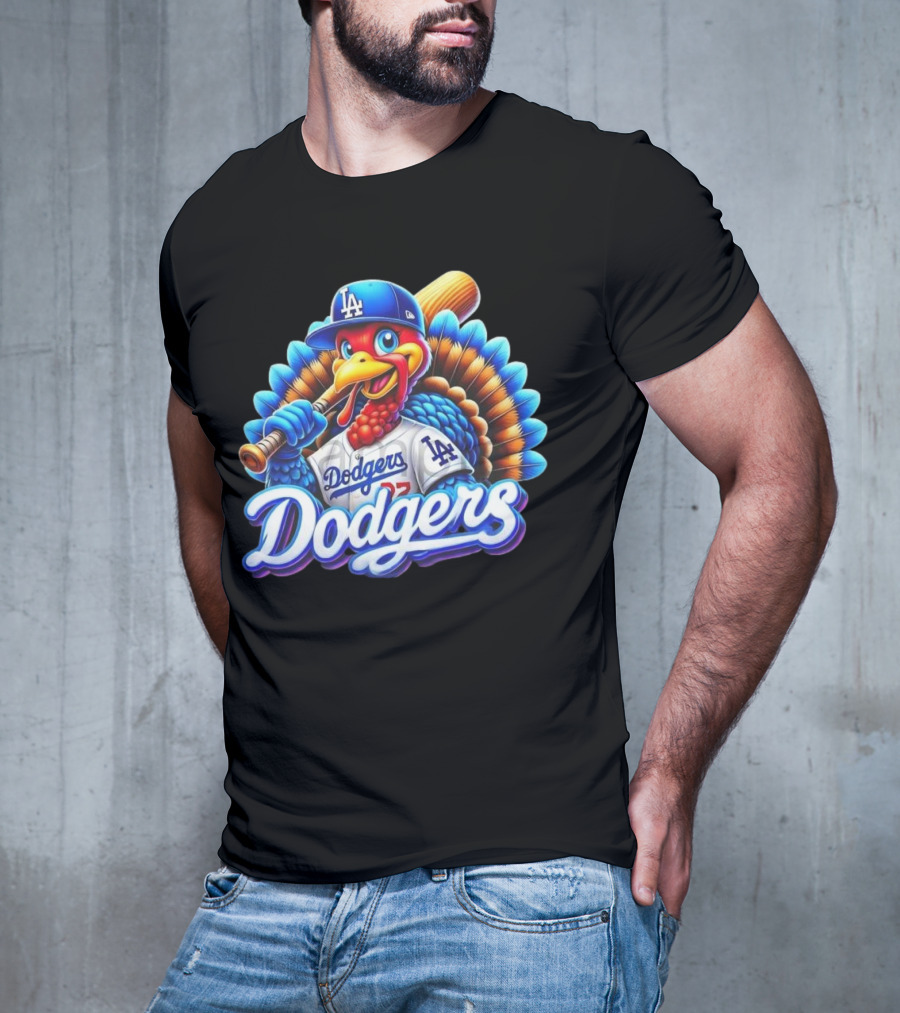 Dodgers Thanksgiving LA Baseball Turkey T-Shirt