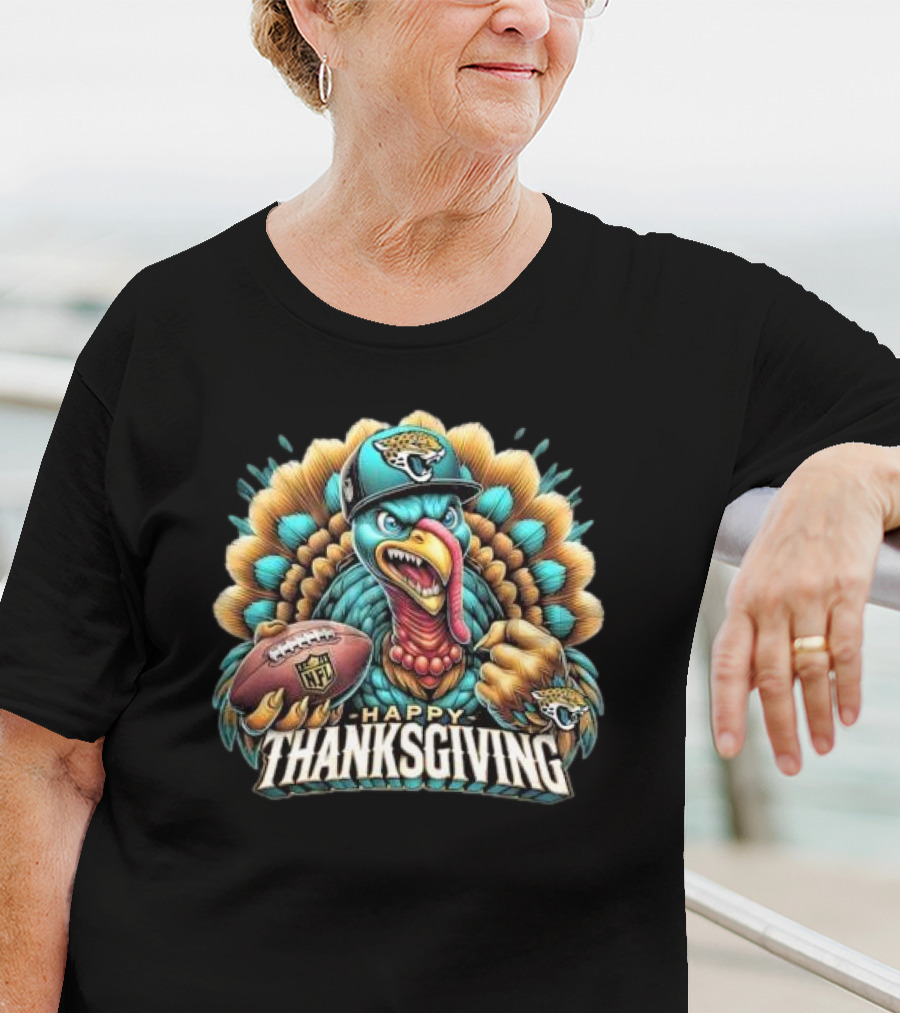Happy Thanksgiving Jacksonville Jaguars Football Turkey NFL T-Shirt