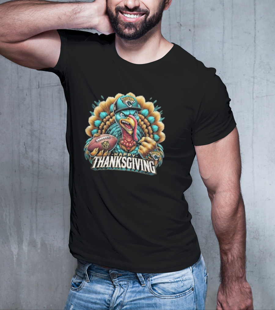 Happy Thanksgiving Jacksonville Jaguars Football Turkey NFL T-Shirt