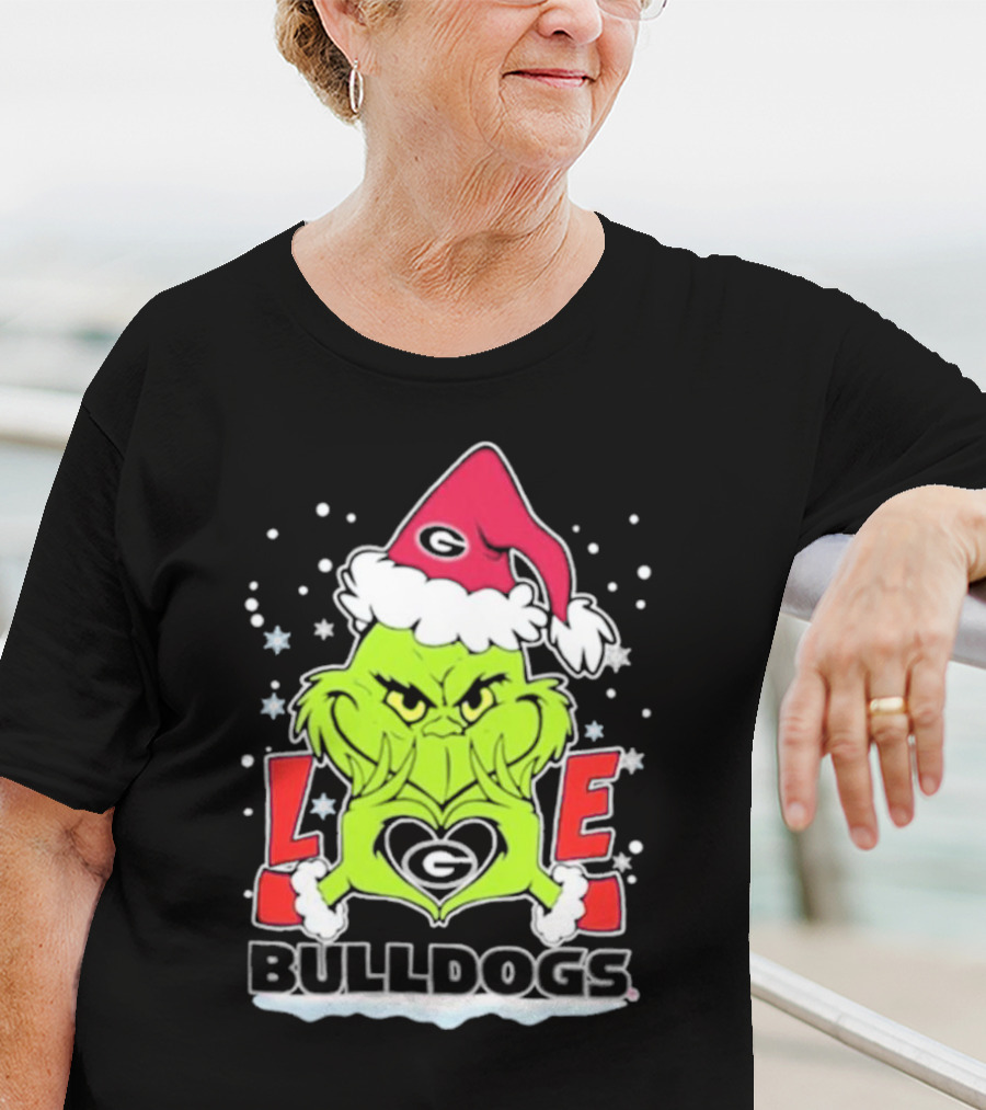 The Grinch Love Georgia Bulldogs Christmas Football T-Shirt