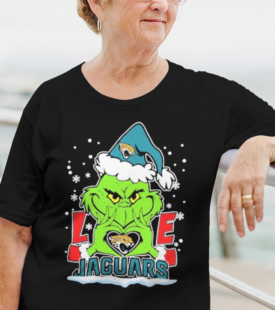 The Grinch Love Jacksonville Jaguars Football Christmas T-Shirt