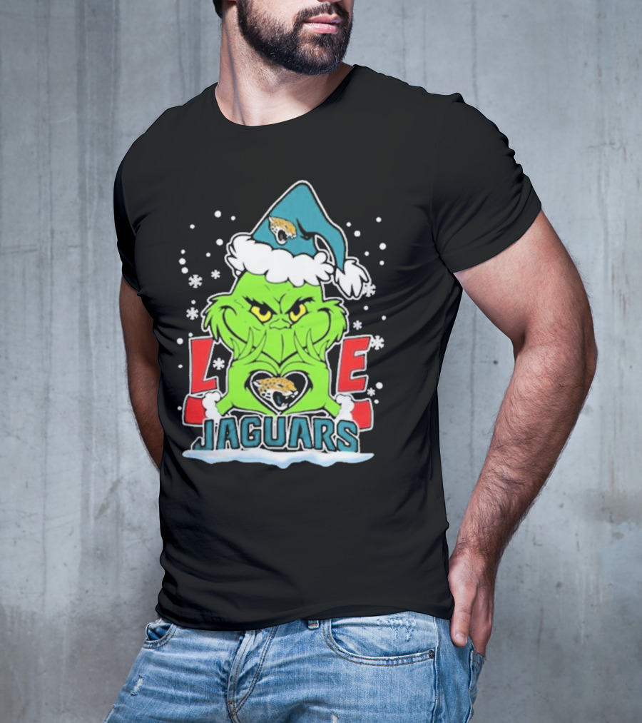 The Grinch Love Jacksonville Jaguars Football Christmas T-Shirt